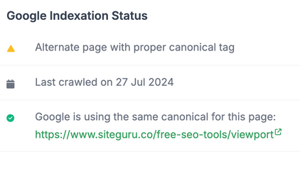 Key features of SiteGuru’s indexation monitoring